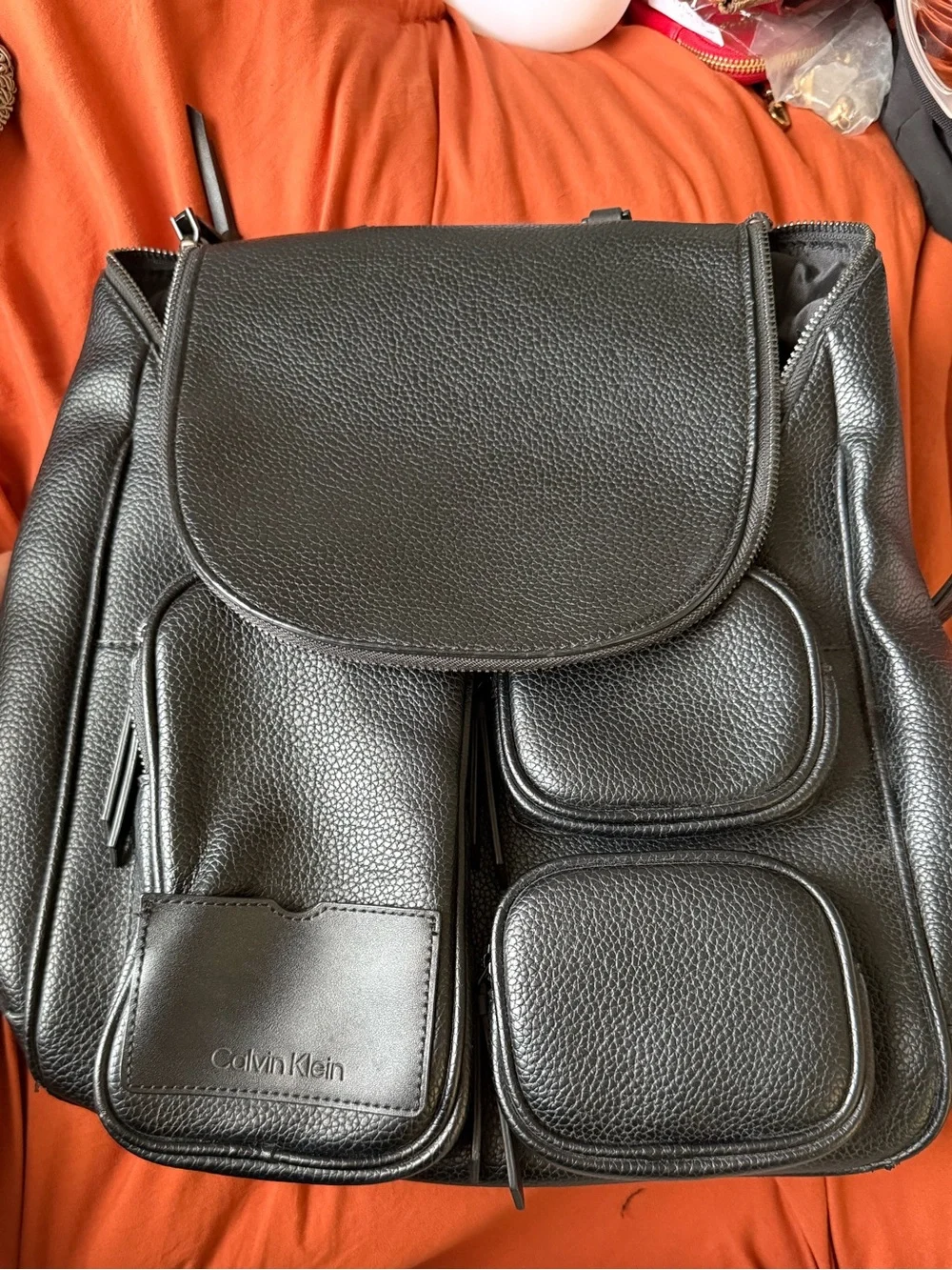 Authentic Calvin Klein multi-pocket utility backpack